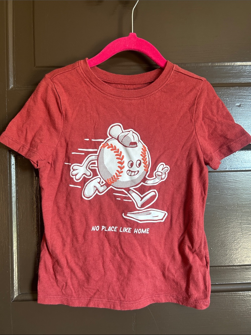 Old Navy Red Short-Sleeve Kids Baseball Graphic Tee; size 4T